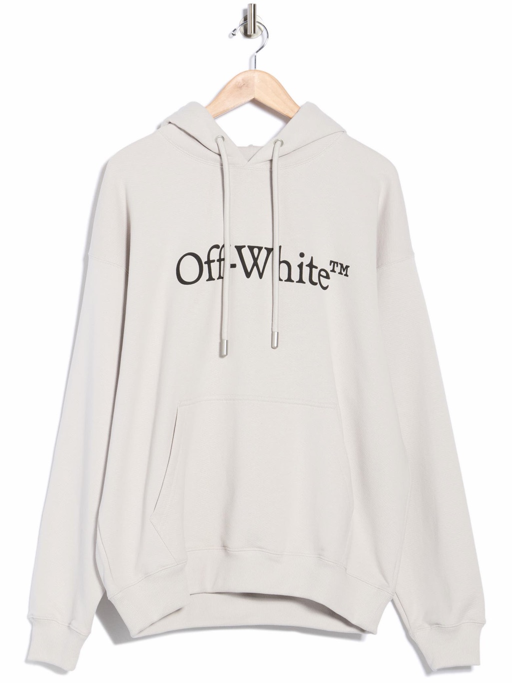 Authentic Off-White Big Bookish Skate Logo Hoodie In Light Stone - New With Tags